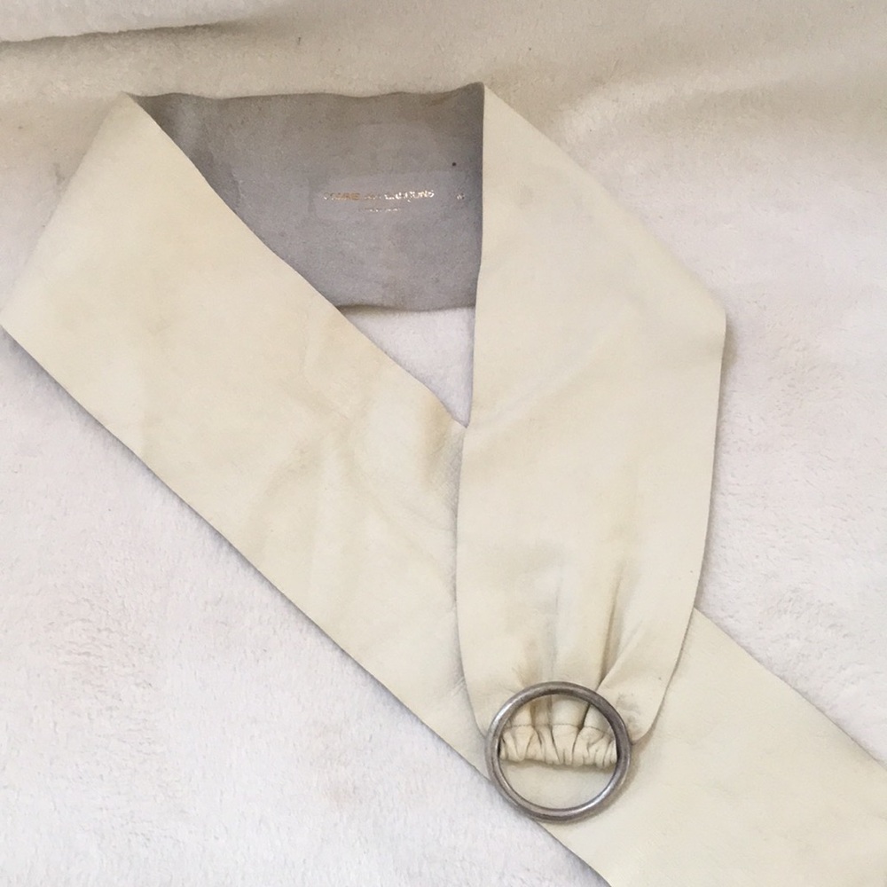 Comme des Garcons Cream Belt with Silver Ring